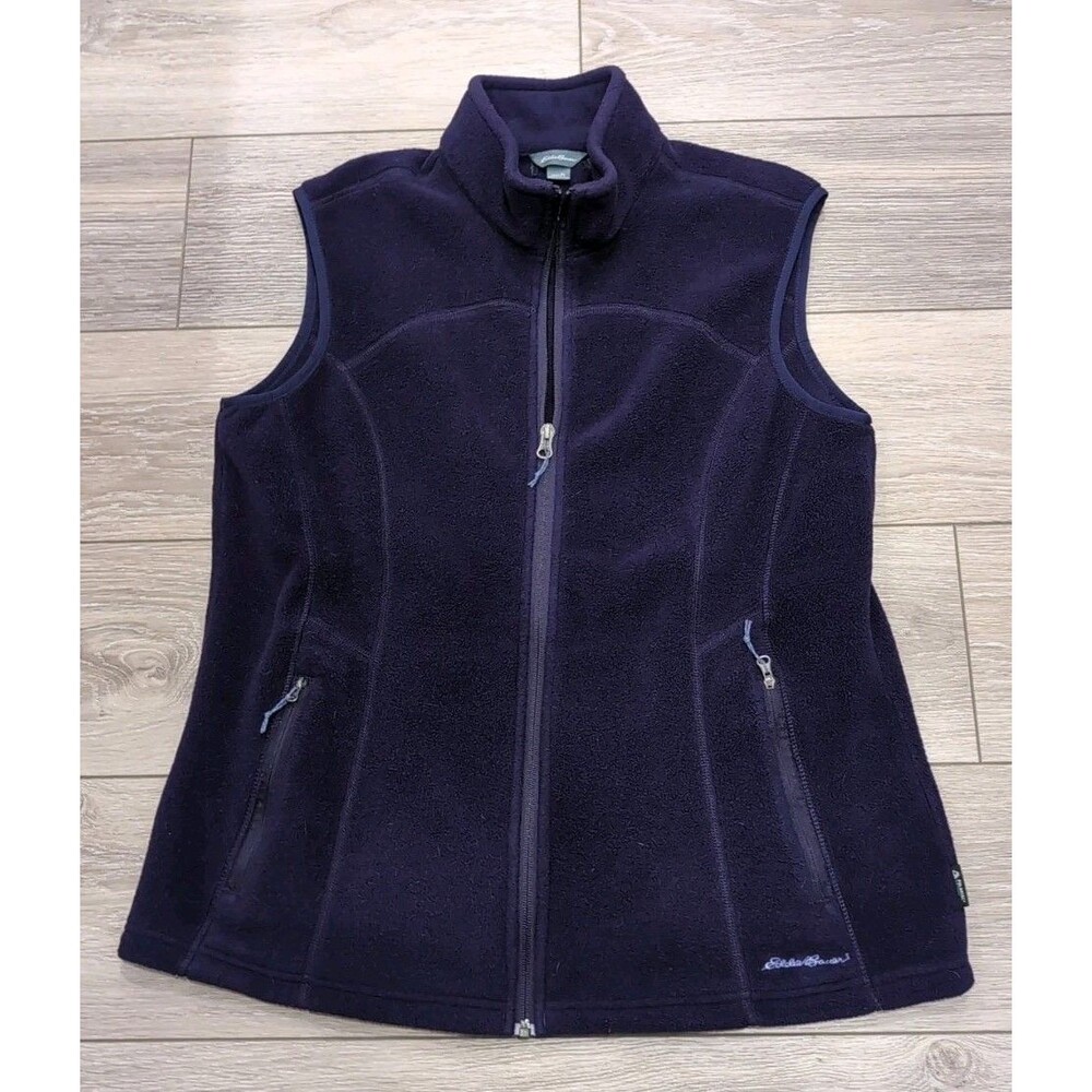 EDDIE BAUER WOMEN'S XLarge PURPLE FLEECE VEST JACKET EUC